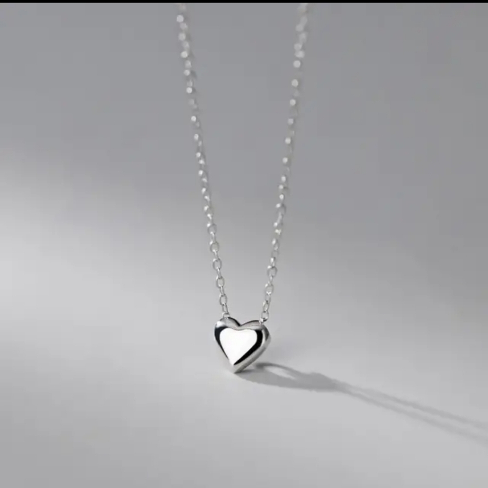 Heart Shape Pendant 925 Silver Necklace